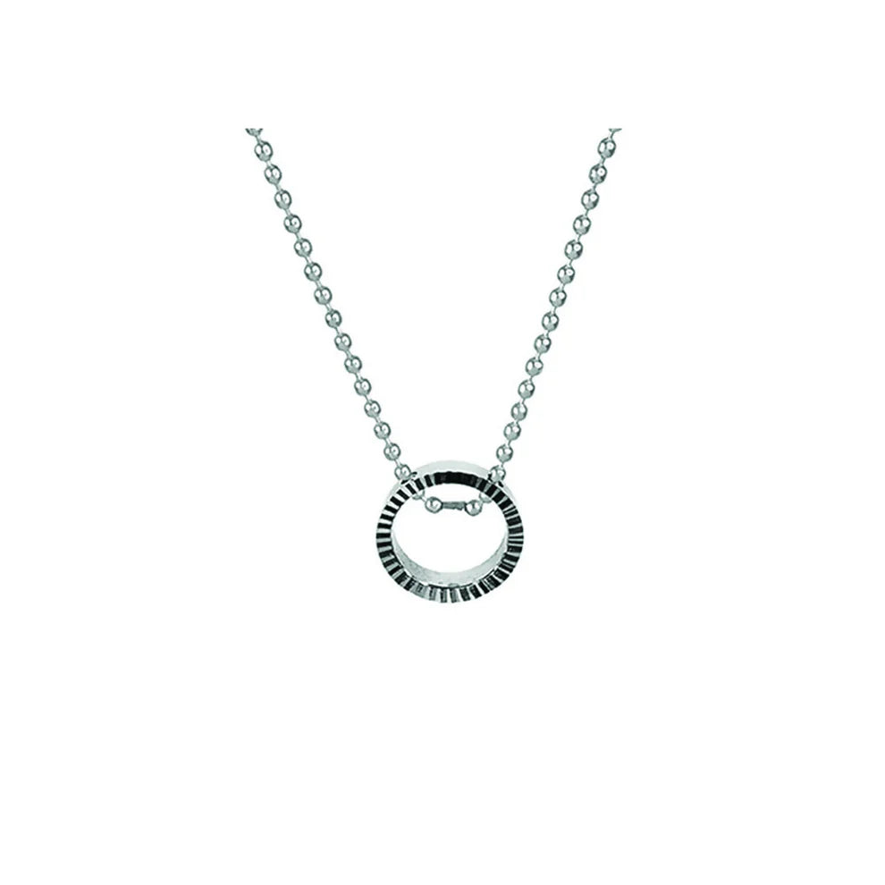 Modern Silver Circle Pendant Necklace – Sleek Minimalist Unisex Jewelry