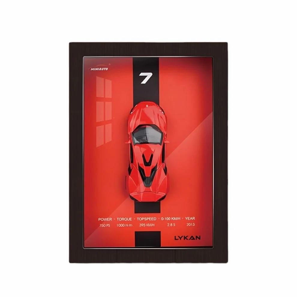 3D Model Car Frame Interactive Display Wall Decor With Openable Doors Pull Back Car Light Music