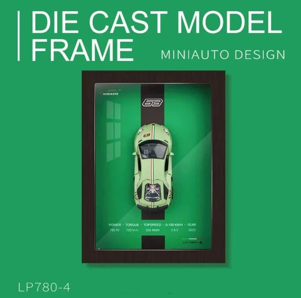 3D Model Car Frame Interactive Display Wall Decor With Openable Doors Pull Back Car Light Music