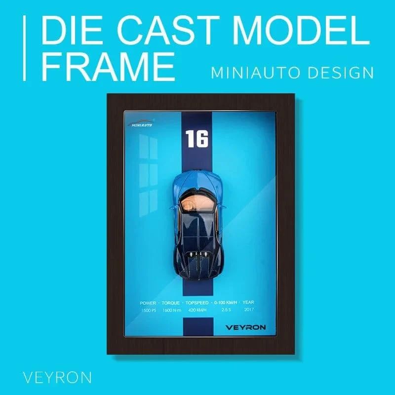 3D Model Car Frame Interactive Display Wall Decor With Openable Doors Pull Back Car Light Music