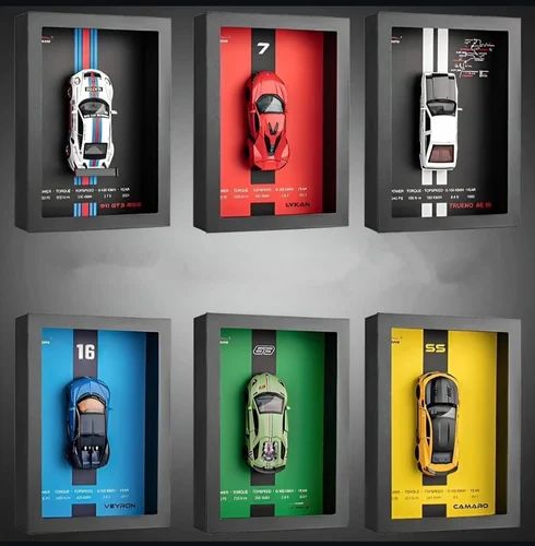 3D Model Car Frame Interactive Display Wall Decor With Openable Doors Pull Back Car Light Music