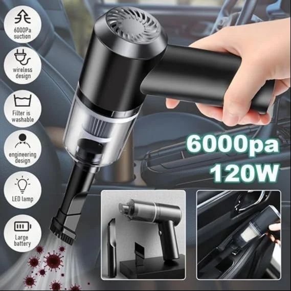 3in1 Portable Vacuum Cleaner With Blower, Usb Rechargeable Wireless Handheld, Traveling