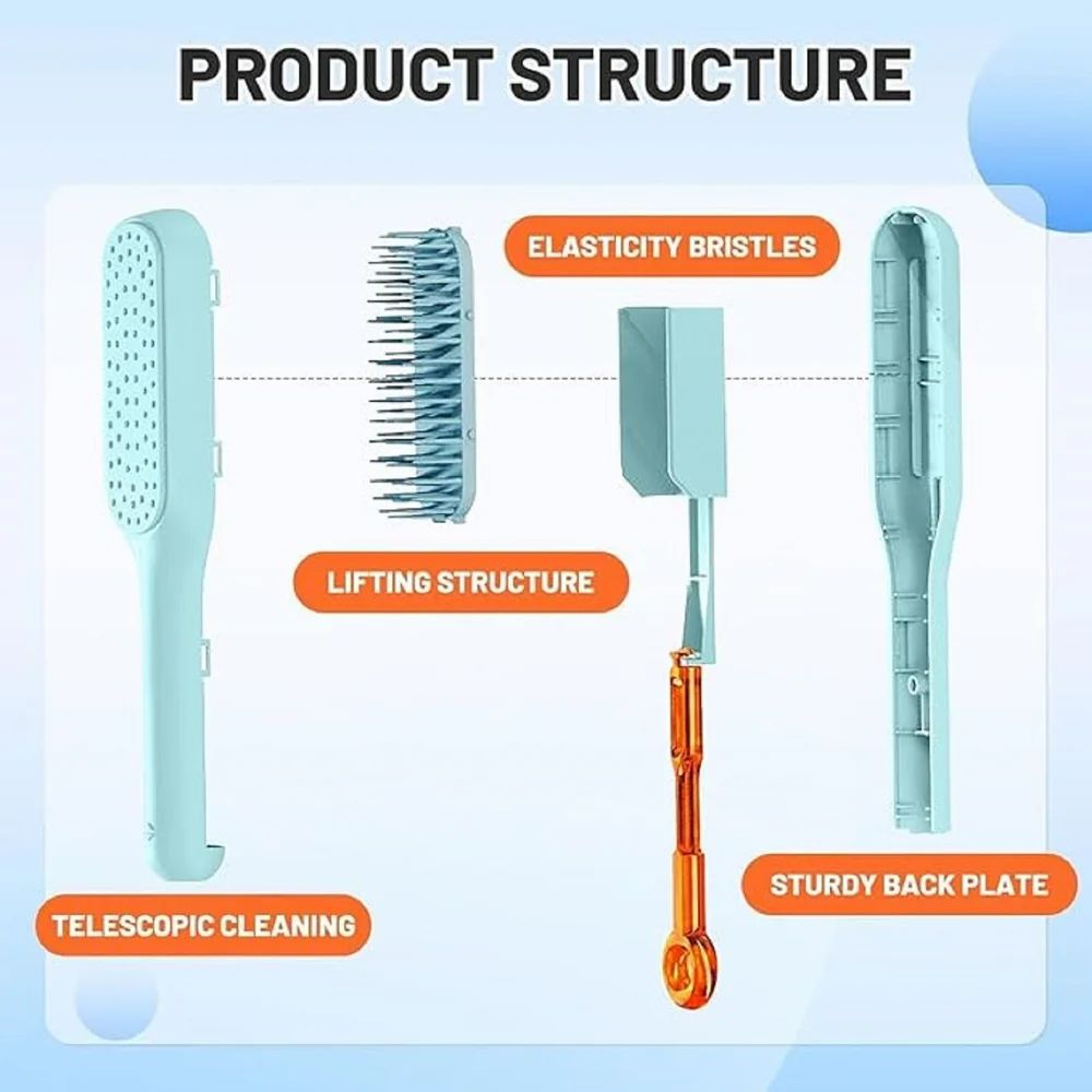 Self Easy Clean Hair Brush One Pull Clean Hair Brush Hair Dressing Comb Anti Static Massage Comb