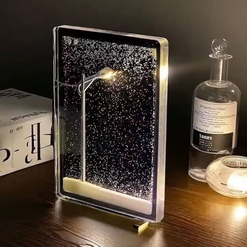 Snowfall Lamp Street Light Snow Lamp Snowy Lamp DIY Snow Scenery Night Light Snow Scenery Lamp