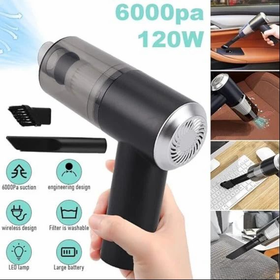 3in1 Portable Vacuum Cleaner With Blower, Usb Rechargeable Wireless Handheld, Traveling