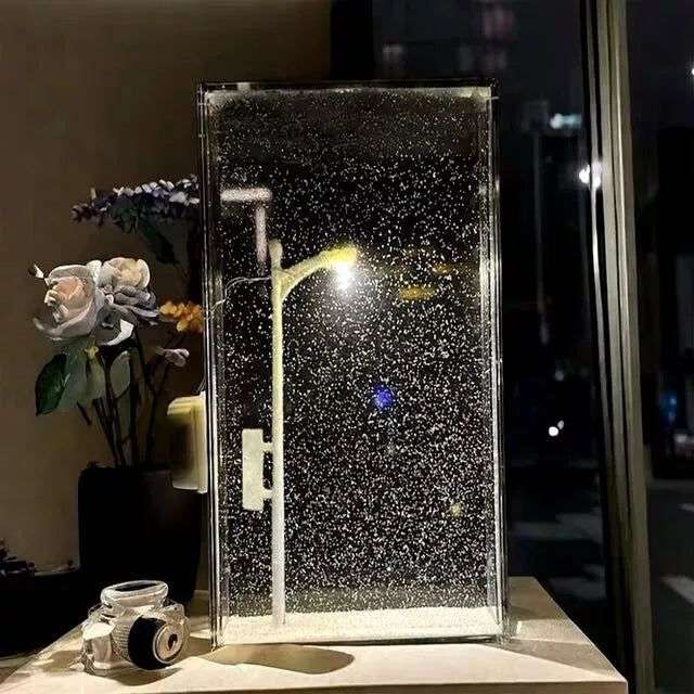 Snowfall Lamp Street Light Snow Lamp Snowy Lamp DIY Snow Scenery Night Light Snow Scenery Lamp