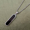 Modern Black Bar Pendant – Sleek Stainless Steel Unisex Necklace