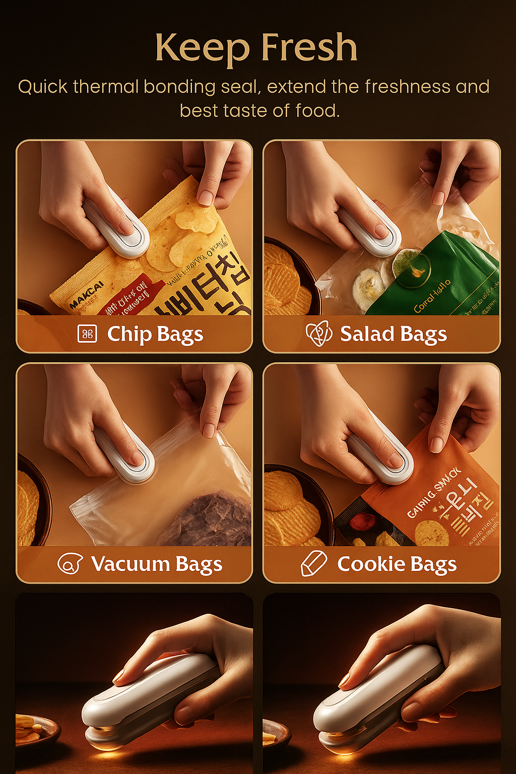 USB Mini Heat Sealing Machine – Portable Resealer for Food Bags & Snacks