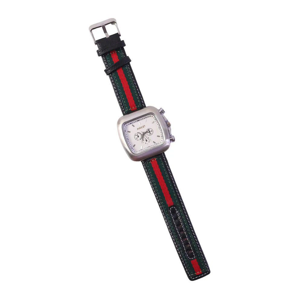 AVOCET Heritage Square Chronograph – Timeless Elegance, Modern Precision(White)