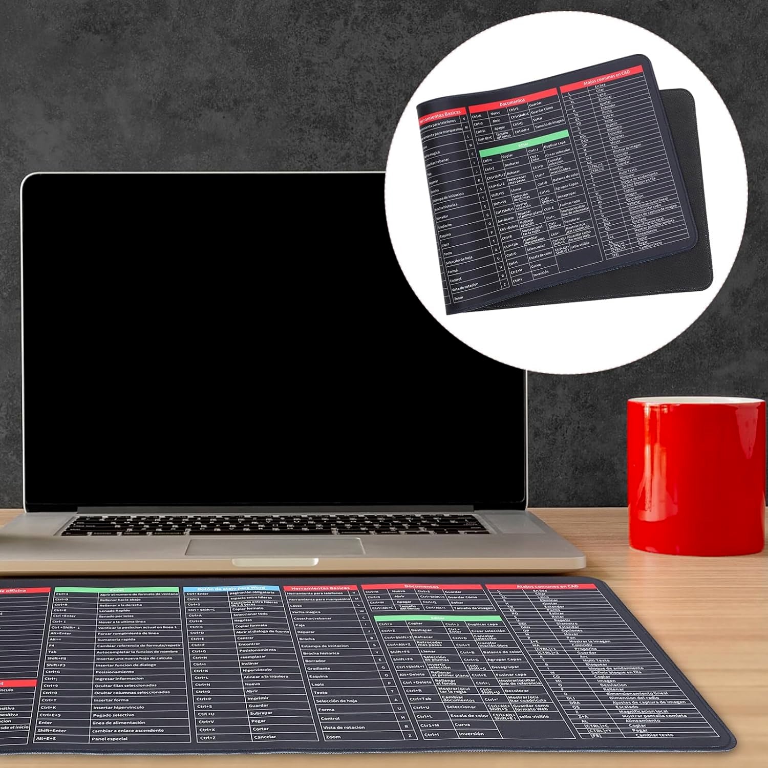 Mouse Pads For Desk Quick Key Super Large Anti-slip Keyboard Pad Desk Accessories Desktop Mouse Pad Office Oversized Big Mouse Pad Rubber