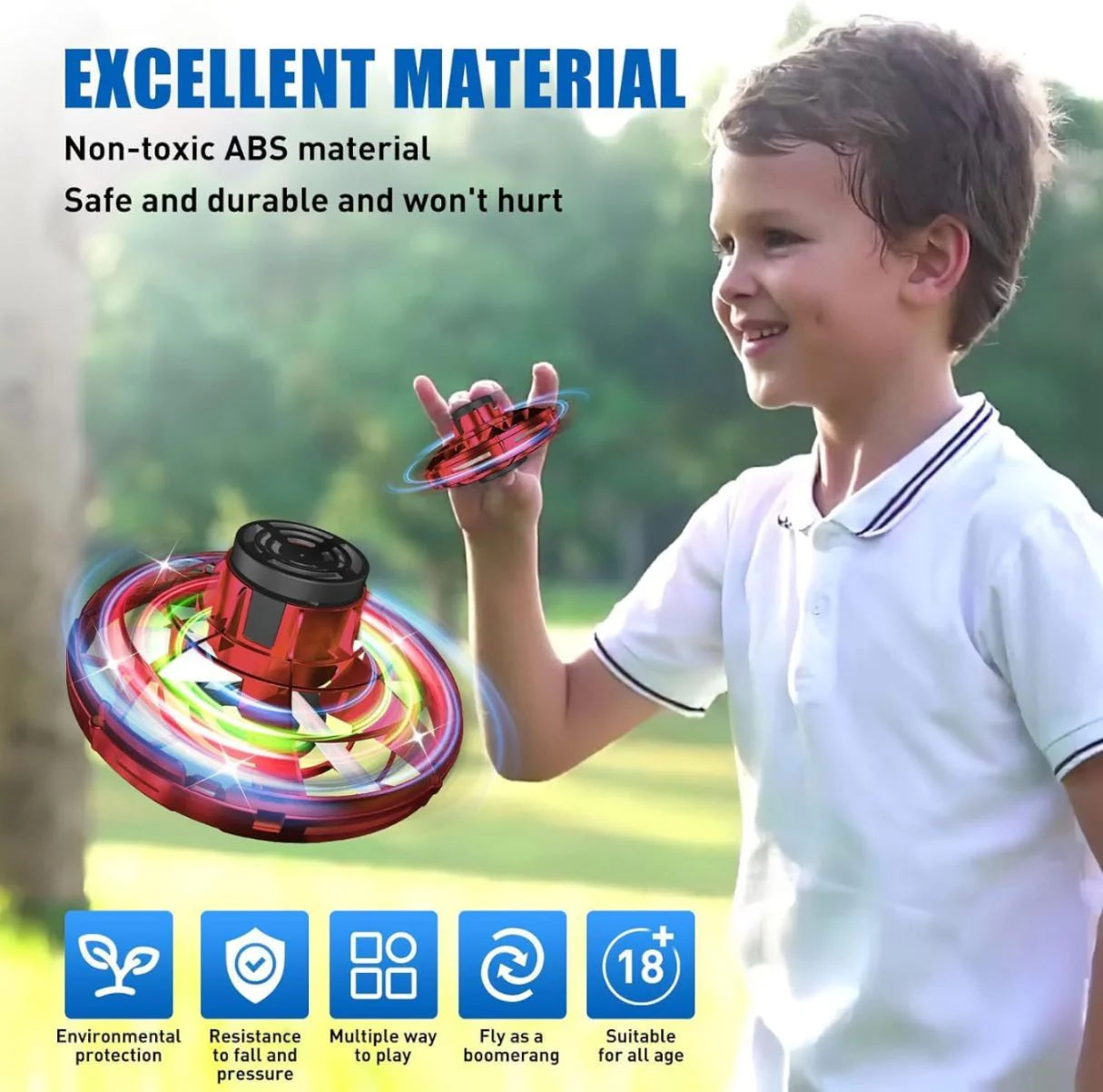 Flynova Flying Spinner Flying Gyro Spinner Flying Orb Ball UFO Flying Ball Hand Controlled Boomerang