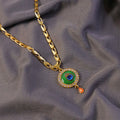 Royal Peacock Feather Necklace – Gold Crystal Halo Pendant for Elegant Style