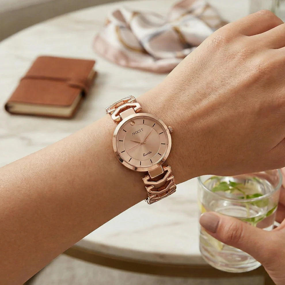 Luxury Rose Gold Women's Bracelet Watch