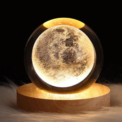 3D Moon crystal ball lamp for birthdays and room decorations