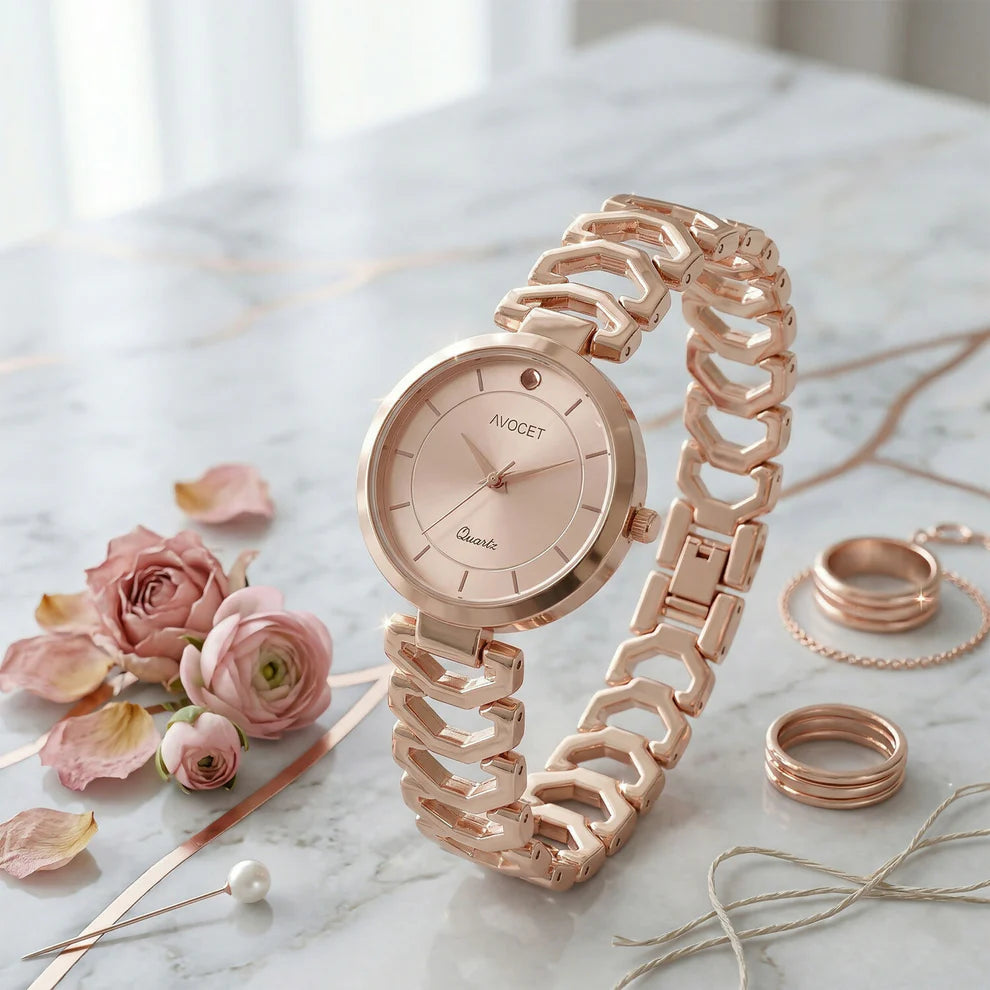 Luxury Rose Gold Women's Bracelet Watch