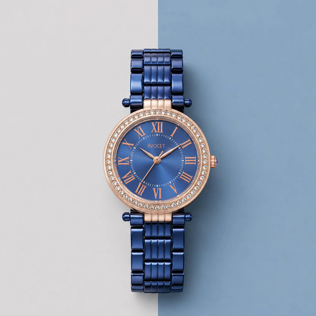 AVOCET Sapphire Elegance Crystal Bezel Blue Bracelet Watch