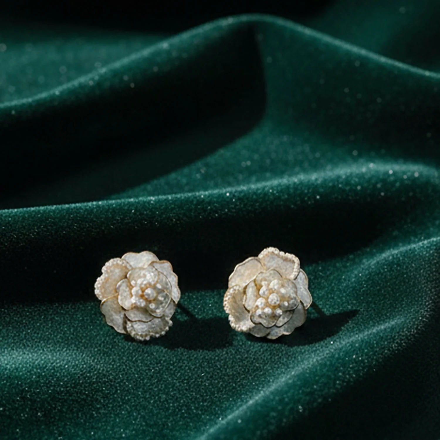 Vintage Gold Floral Statement Earrings