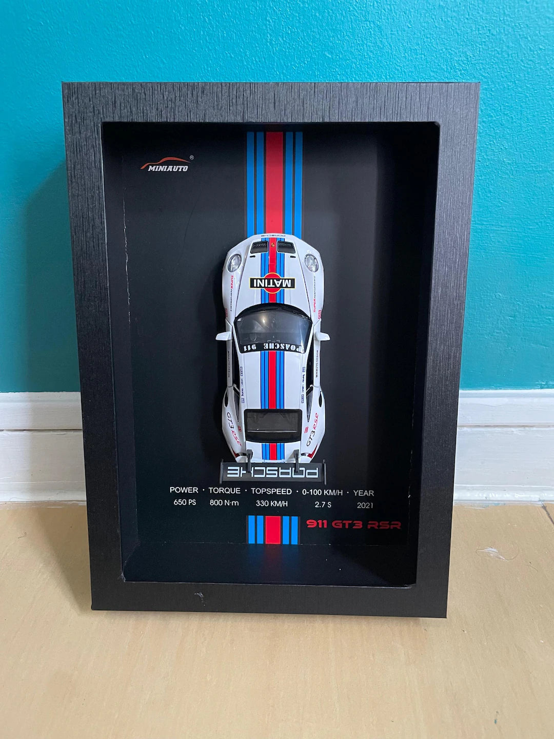 3D Model Car Frame Interactive Display Wall Decor With Openable Doors Pull Back Car Light Music