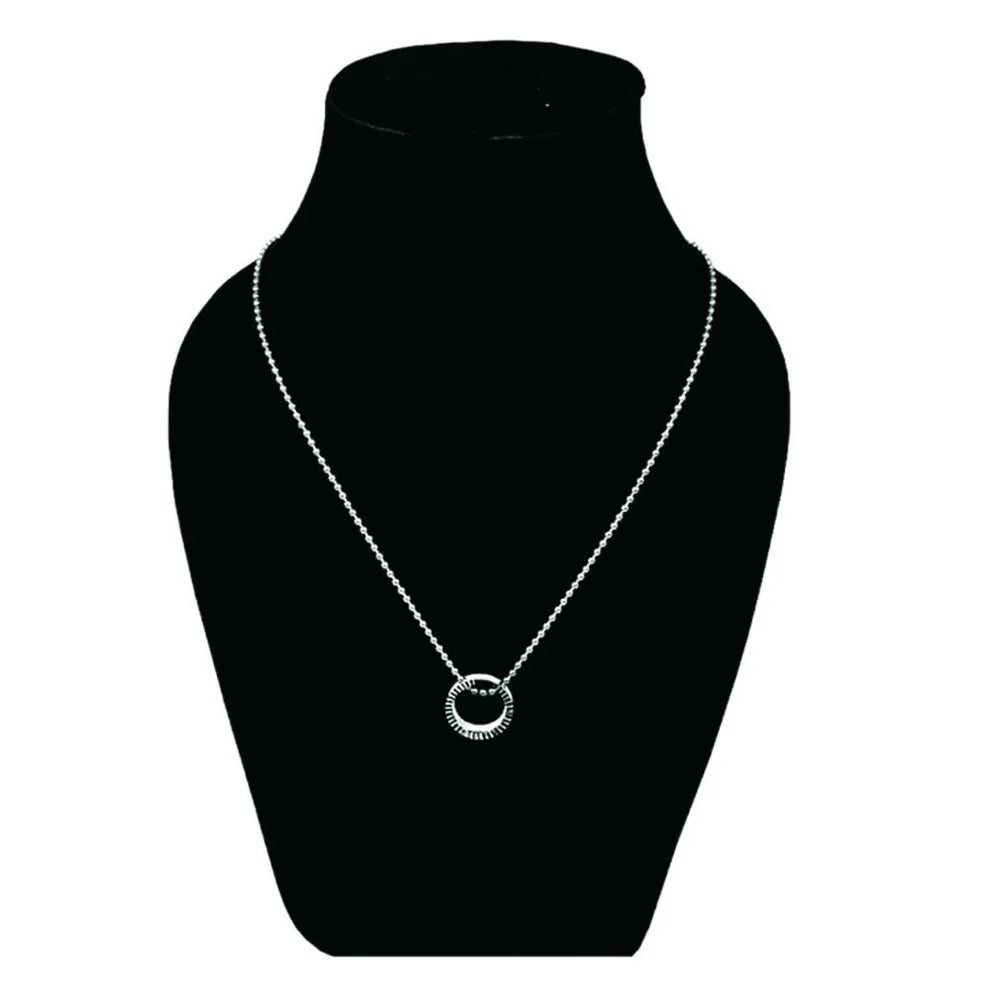 Modern Silver Circle Pendant Necklace – Sleek Minimalist Unisex Jewelry