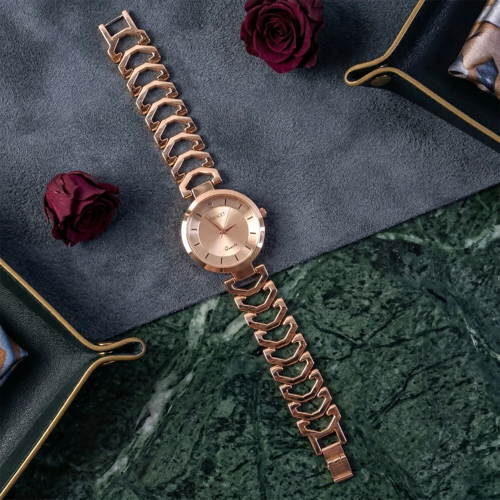 Luxury Rose Gold Women's Bracelet Watch