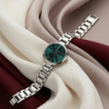 Luxury Silver Emerald Green Dial Women's Watch