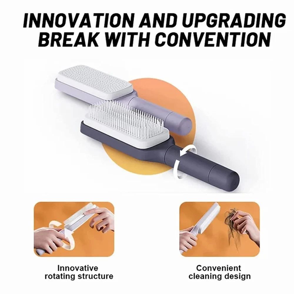 Plastic Self-cleaning Anti-static Massage Comb