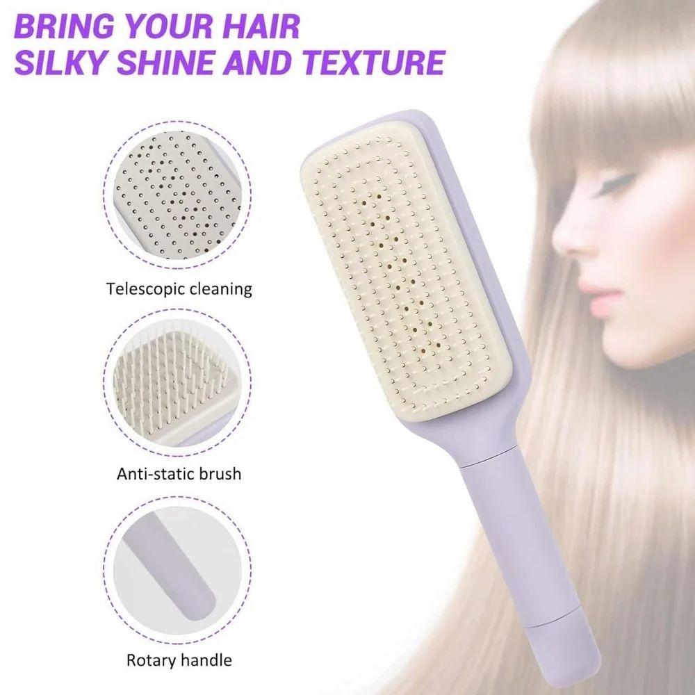 Plastic Self-cleaning Anti-static Massage Comb