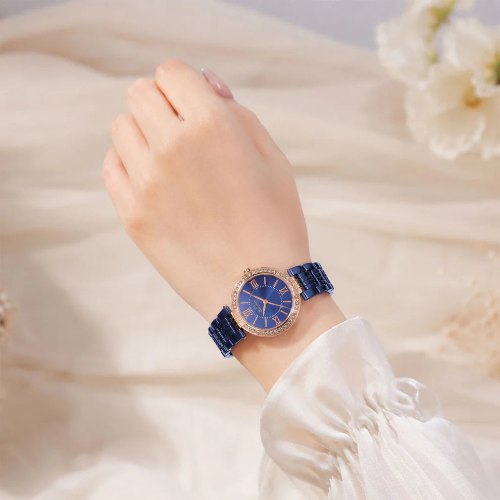 AVOCET Sapphire Elegance Crystal Bezel Blue Bracelet Watch