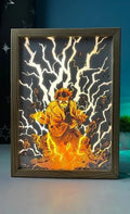 Lightning Warrior LED Frame – Wooden Anime Style Decor